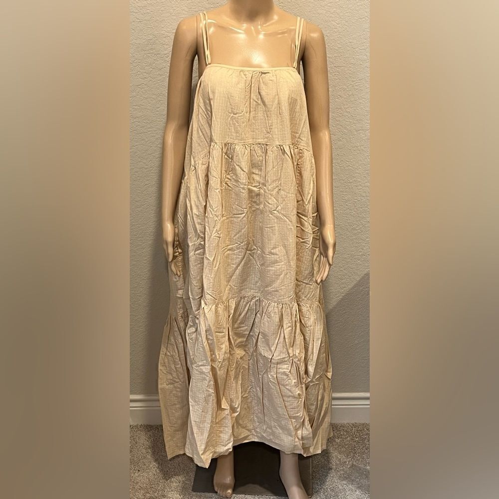 NWT Everlane ruffled organic cotton pocketed maxi dress